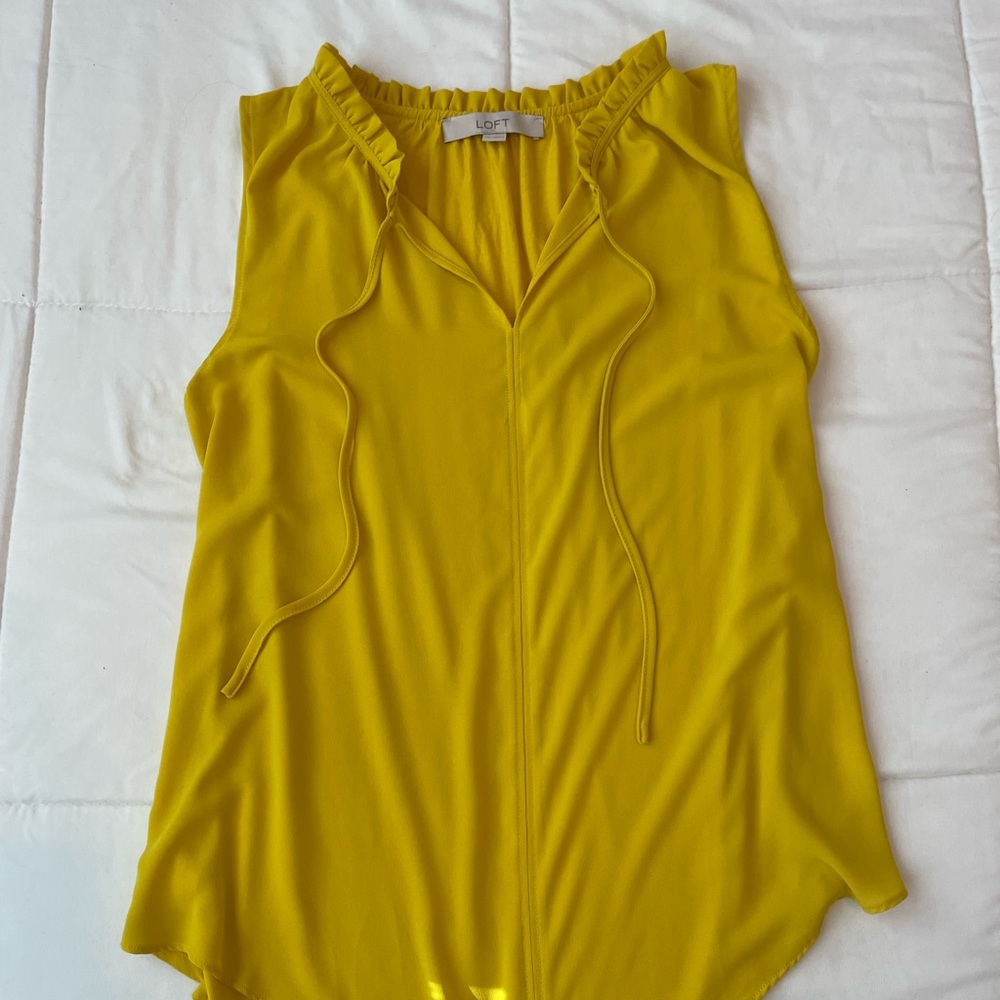 LOFT Women's Vibrant Yellow Blouse